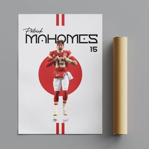 Patrick Mahomes KC Chiefs Poster, Minimalist Poster, Sports Poster, Wall Art, Wall Decor, Premium Matte Vertical Posters, 4K Quality