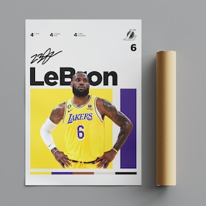 LeBron James Los Angeles Lakers Poster, Minimalist Poster, Sports Poster, Wall Art, Premium Matte Vertical Posters, 4K Quality