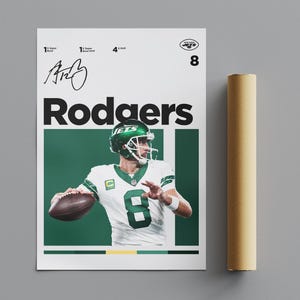 Aaron Rodgers New York Jets Poster, Minimalist Poster, Sports Poster, Wall Art, Wall Decor, Premium Matte Vertical Posters, 4K Quality