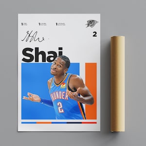 Shai Gilgeous-Alexander OKC Thunder Poster, Minimalist Poster, Sports Poster, Wall Art, Premium Matte Vertical Posters, 4K Quality