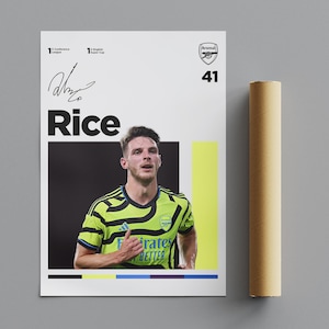Declan Rice Poster, Minimalist Poster, Sports Poster, Wall Art, Wall Decor, Premium Matte Vertical Posters, 4K Quality
