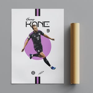 Harry Kane Poster, Minimalist Poster, Sports Poster, Wall Art, Wall Decor, Premium Matte Vertical Posters, 4K Quality