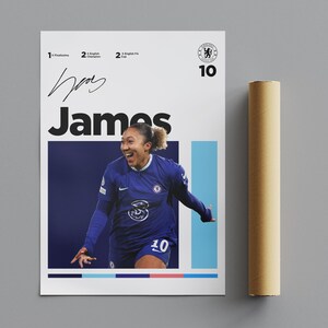 Lauren James Poster, Minimalist Poster, Sports Poster, Wall Art, Wall Decor, Premium Matte Vertical Posters, 4K Quality