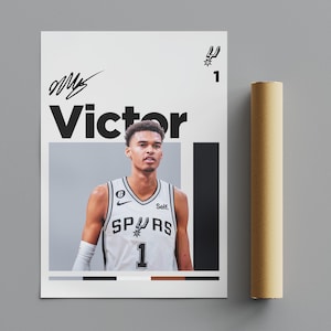 Victor Wembanyama Poster, Minimalistisches Poster, Sportposter, Wandkunst, Wanddekoration, Premium Matte Vertikale Poster, 4K Qualität