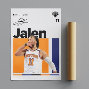 Jalen Brunson New York Knicks Poster, Minimalist Poster, Sports Poster, Wall Art, Wall Decor, Premium Matte Vertical Posters, 4K Quality