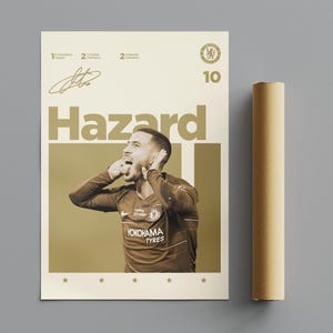Eden Hazard Poster, Minimalist Poster, Sports Poster, Wall Art, Wall Decor, Premium Matte Vertical Posters, 4K Quality