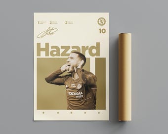 Eden Hazard Poster, Minimalist Poster, Sports Poster, Wall Art, Wall Decor, Premium Matte Vertical Posters, 4K Quality