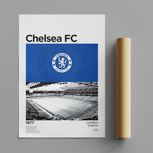 Stamford Bridge Stadium Poster, Minimalist Poster, Sports Poster, Wall Art, Wall Decor, Premium Matte Vertical Posters, 4K Quality