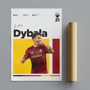 Paulo Dybala Poster, Minimalist Poster, Sports Poster, Wall Art, Wall Decor, Premium Matte Vertical Posters, 4K Quality, Wall Art