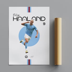 Erling Haaland Poster, Minimalist Poster, Sports Poster, Wall Art, Wall Decor, Premium Matte Vertical Posters, 4K Quality