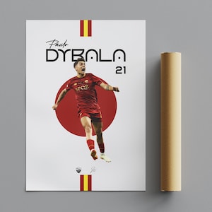 Paulo Dybala Poster, Minimalist Poster, Sports Poster, Wall Art, Wall Decor, Premium Matte Vertical Posters, 4K Quality, Wall Art