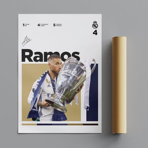 Sergio Ramos Poster, Minimalist Poster, Sports Poster, Wall Art, Wall Decor, Premium Matte Vertical Posters, 4K Quality