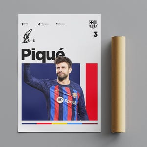 Gerard Piqué Poster, Minimalist Poster, Sports Poster, Wall Art, Wall Decor, Premium Matte Vertical Posters, 4K Quality