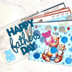 A5 Savings Challenge| Set of 7|  Scratch Off Cards| Save 300+|Budgeting System Cash Stuffing | Sinking Funds| Father’s Day Savings Challenge