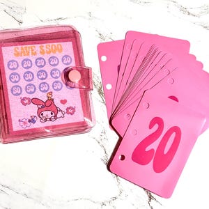 Pink Savings Challenge|Micro Binder| Mini Pink Binder|Save 500|Budgeting System |Cash Stuffing| Sinking Funds|Pink Mini Envelopes|PVC Binder
