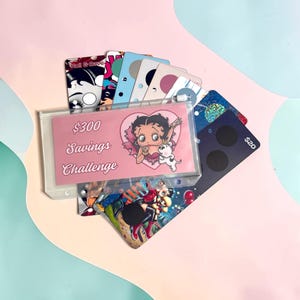 Retro Bookmark Challenge| Save 300| Set of 8| A6 Cash Envelope| Budgeting System