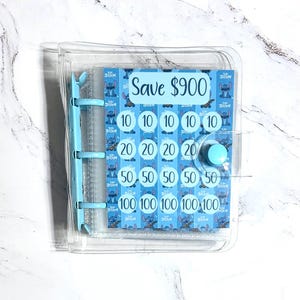 Blue Mini Savings Challenge Binder: Cash Stuffing, Budgeting System