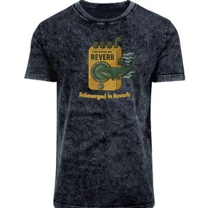 Submerged Reverb Pedal Acid Wash T-Shirt – Whale-Inspired Guitar Graphic for Musicians