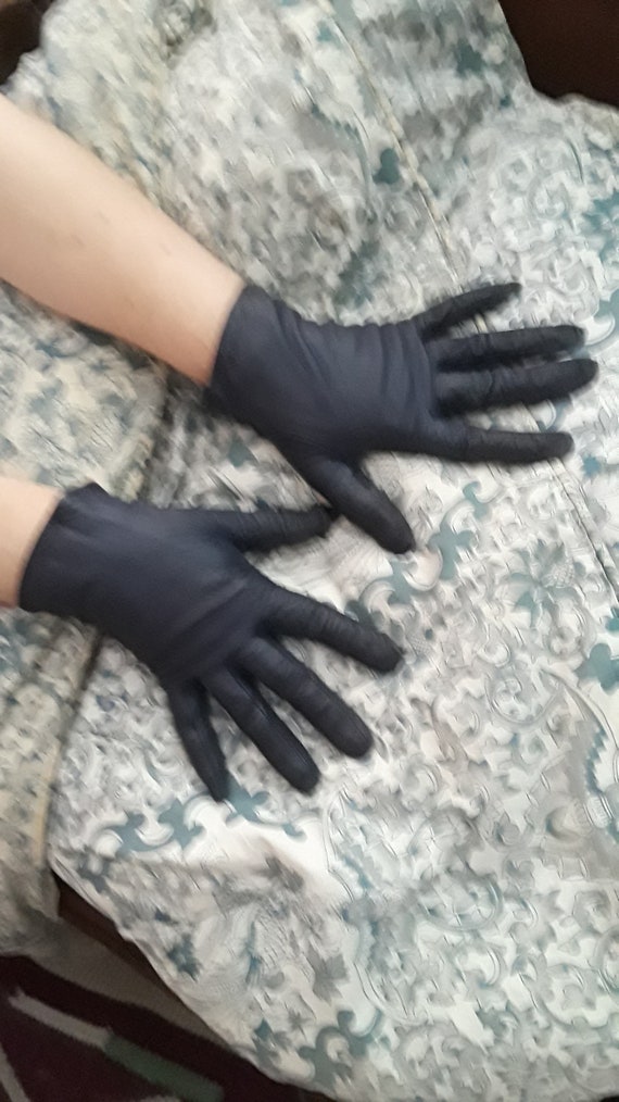 Midnight blue '50's kid gloves - image 3