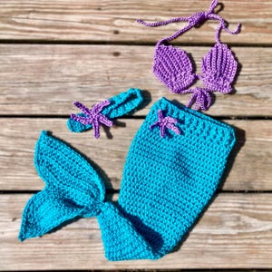 Crochet Mermaid Outfit: Baby Photo Prop, Halloween Costume