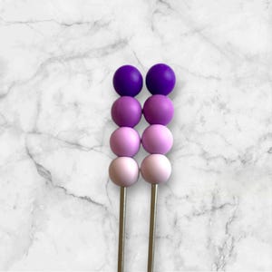 Amigurumi Sewing Sticks Crocheting and Knitting Tools Set of Two Purple Ombré 10” Sticks