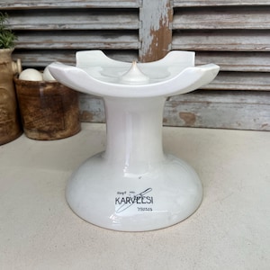 Antike englische Keramikkeramik Karveesi - Hinterschinkenkrone Devon Karveesi - Keramikschaufenster - Ironstone Hamstand Metzgerei