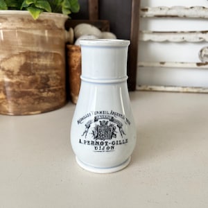 Antique French ironstone mustard pot - French advertising pot - French moutarde pot A Pernot Gille Dijon