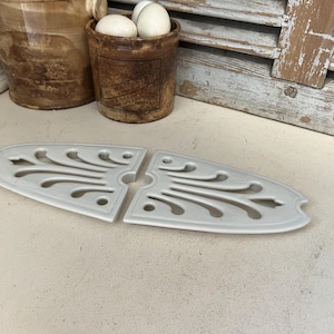 Antique set of drainers - white ironstone oval drainer plate - oval drain platter