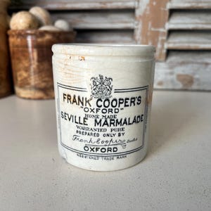 1x Antieke Frank Cooper Seville-marmeladepot van 1 lb - Engelse reclamepot - Engelse marmeladekan van ijzersteen - marmeladepot