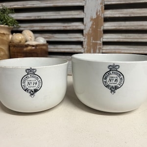 1x Antique English white ironstone &quot;The Queens Pudding Boiler&quot; Nr 14 Nr16 - ironstone pudding boiler - ceramic pudding boiler - ceramic bowl