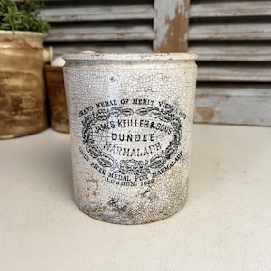 Antieke James Keiller Dundee-marmeladepot van 3 lb - Ironstone-marmeladepot