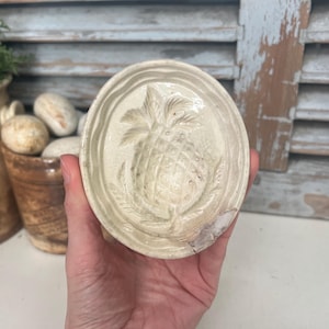 Small antique ironstone pineapple jelly mould - antique jelly mold - Victorian jelly mould