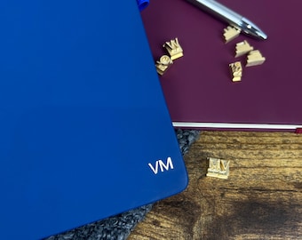 Personalised A5 Leather Journal: Foil Initial personalised Notebook