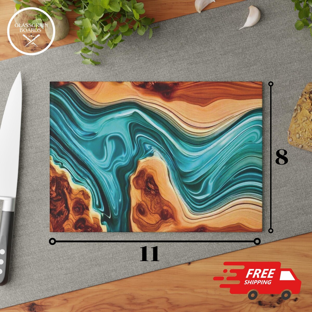 Epoxy Olive Wood Glass Cutting Board, Charcuterie Board, Large Chopping Board, Hostess Gift, Glass Kitchen Decor, Housewarming Gift - Etsy
