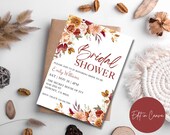 Editable Fall Bridal Shower Invite, Autumn Bridal Shower, Template