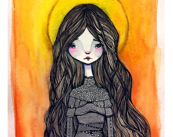 Small Sized Giclee Art Print Crooked Black And White And Gold Illustration 5x7 Fine Art Print Art Collectibles Prints Minyamarket Com