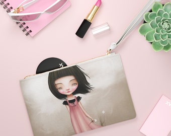 Hazel Clutch Bag - Samurai Comic Book Girl - Art bag by Jessica von Braun - Vegan bag - Money Bag - Change Purse