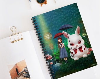Alice at the Station Journal - Art by Jessica von Braun - Spiral Notebook - Ruled Line