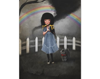 Dorothy and Toto of Kansas Gallery Wrap Canvas print - Fine Art print by Jessica von Braun - Pop Lowbrow Art - Canvas - Wizard of Oz
