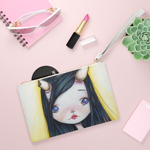 Lonely Girl Clutch - Art bag by Jessica von Braun - Vegan bag - Money Bag - Change Purse