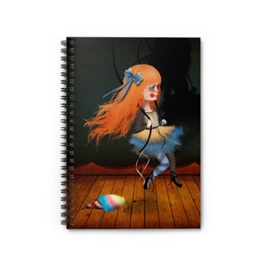 Fille qui se balance Journal - Art by Jessica von Braun - Spiral Notebook - Ruled Line - Circus Girl on a swing