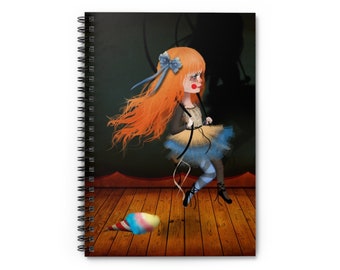 Fille qui se balance Journal - Art by Jessica von Braun - Spiral Notebook - Ruled Line - Circus Girl on a swing