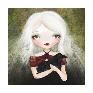 The Sister of the 12 Ravens Gallery Wrap Canvas print - Fine Art print by Jessica von Braun - Pop Lowbrow Art - Professional Canvas Art