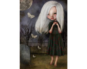 Pelottava - Poster - Matte Vertical Posters - Multi Sized - Fine Art Print - Jessica von Braun - Little Vampire Girl