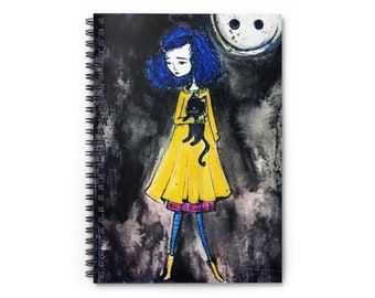 Coraline Journal - Art by Jessica von Braun - Spiral Notebook - Ruled Line