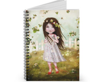 Annalise Lane - Strawberry Fields Journal - Art by Jessica von Braun - Spiral Notebook - Ruled Line
