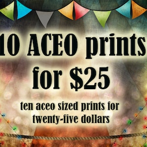 Special Savings 10 ACEO Giclee Art Prints Save on Multiple Prints Any ten of my illustrations Artists Trading Card Sized image 1