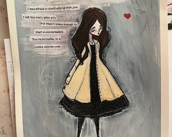 Original Painting - 'Missed Connections: Savidor Merkaz’ original Gouache and watercolor ink art by Jessica von Braun - 9x12” - OOAK