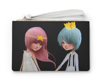 Jack and Jill Clutch - Art bag by Jessica von Braun - Vegan bag - Money Bag - Change Purse - My Little Twin Stars Inspired Art