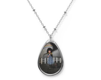 Dorothy Gale of Oz - Oval Necklace - Pendant - Art by Jessica von Braun - Silver chain